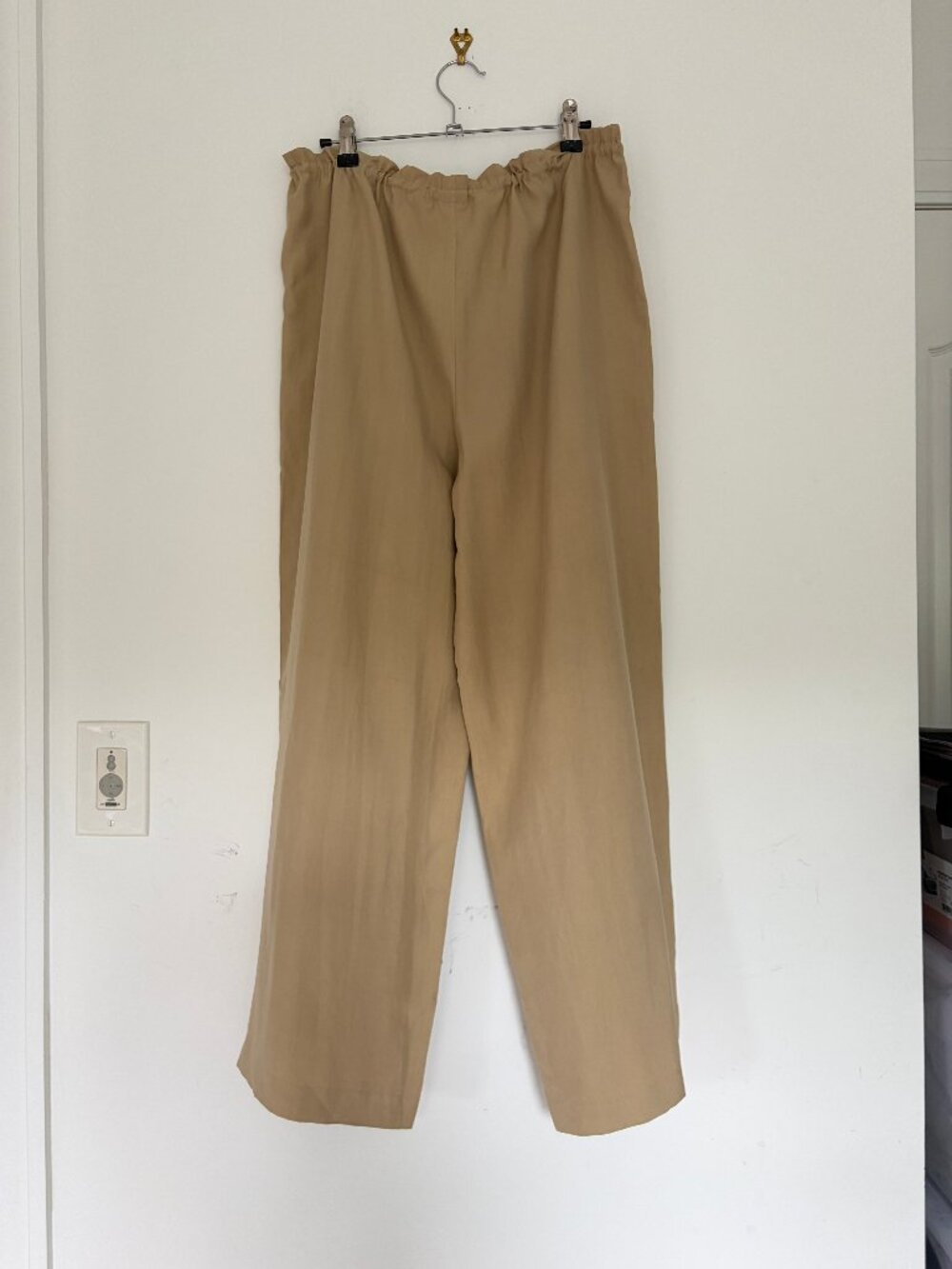 Vintage Early 90s Banana Republic Beige Silk Drawstring Pants Women's Medium